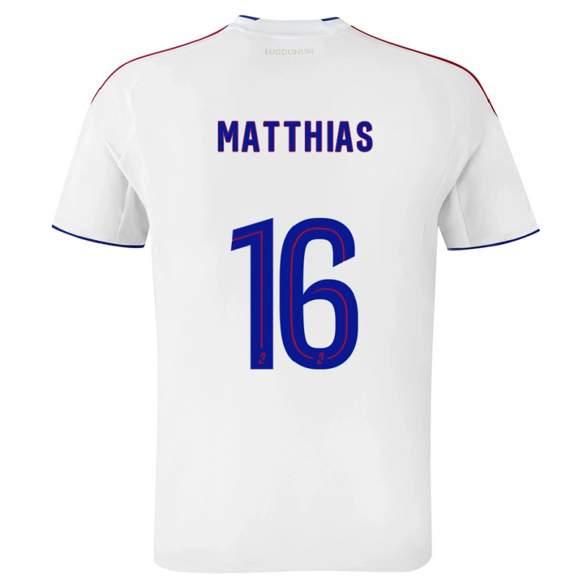 Danxen Barn Matthias Da Silva #16 Vit Röd Hemmatröja Matchtröjor 2025/26 Tröjor T-Tröja