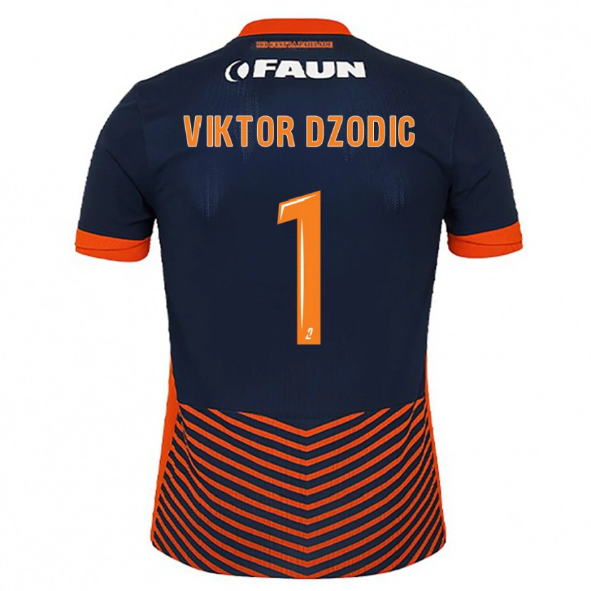 Danxen Barn Viktor Dzodic #1 Midnattsblå Orange Hemmatröja Matchtröjor 2025/26 Tröjor T-Tröja