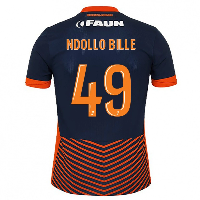 Danxen Barn Wilfried Ndollo Bille #49 Midnattsblå Orange Hemmatröja Matchtröjor 2025/26 Tröjor T-Tröja