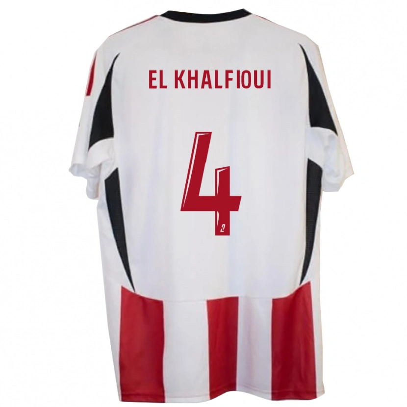 Danxen Barn Mehdi El Khalfioui #4 Röd Blå Hemmatröja Matchtröjor 2025/26 Tröjor T-Tröja