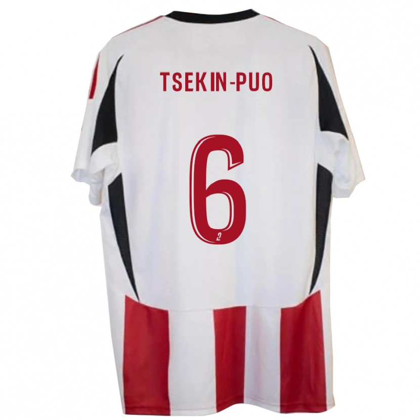 Danxen Barn Lenny Tsekin-Puo #6 Röd Blå Hemmatröja Matchtröjor 2025/26 Tröjor T-Tröja
