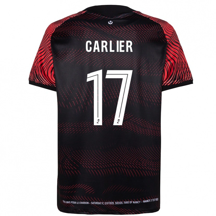 Danxen Barn Maxence Carlier #17 Vit Röd Hemmatröja Matchtröjor 2025/26 Tröjor T-Tröja