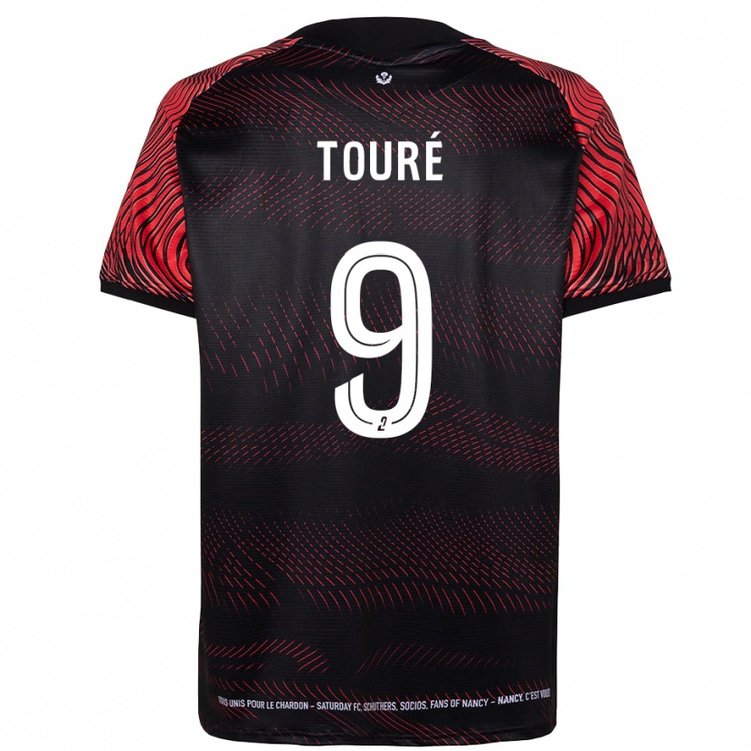 Danxen Barn Cheikh Touré #9 Vit Röd Hemmatröja Matchtröjor 2025/26 Tröjor T-Tröja
