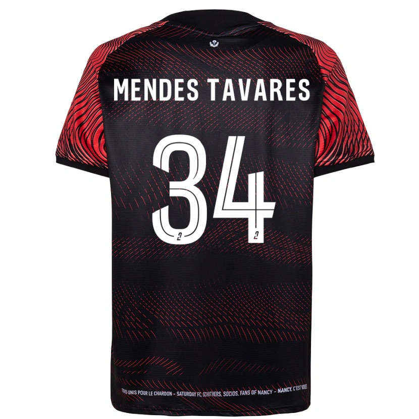 Danxen Barn Carlos Mendes Tavares #34 Vit Röd Hemmatröja Matchtröjor 2025/26 Tröjor T-Tröja