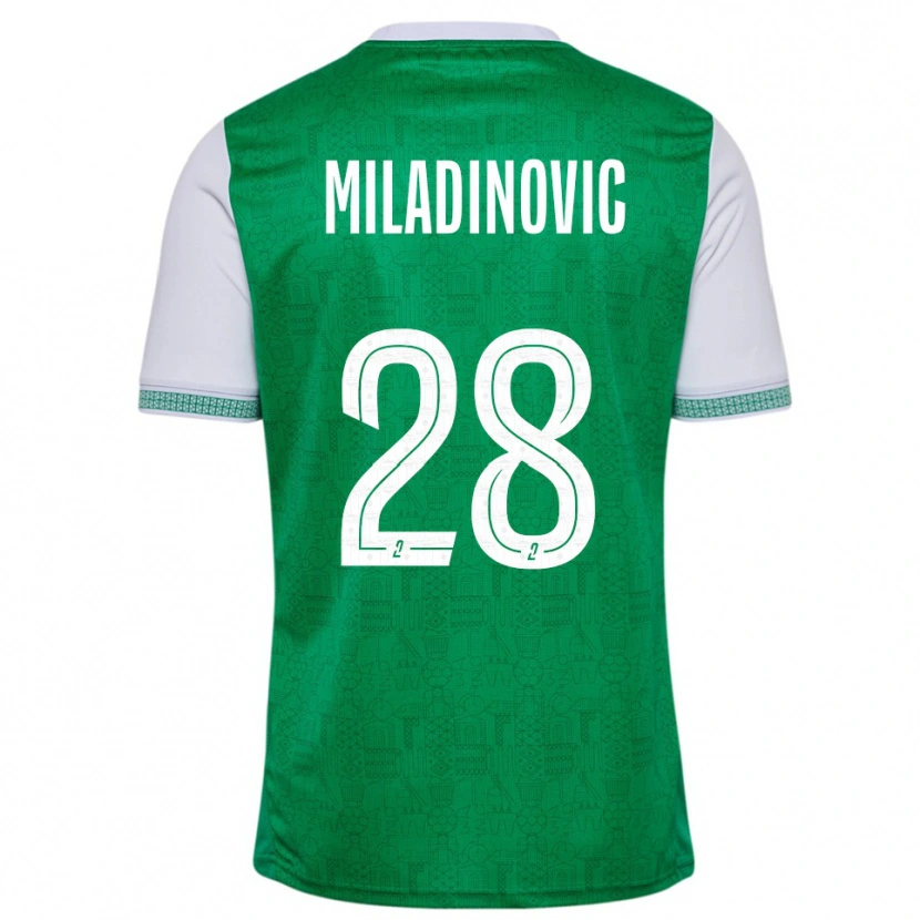Danxen Barn Igor Miladinovic #28 Grön Vit Hemmatröja Matchtröjor 2025/26 Tröjor T-Tröja