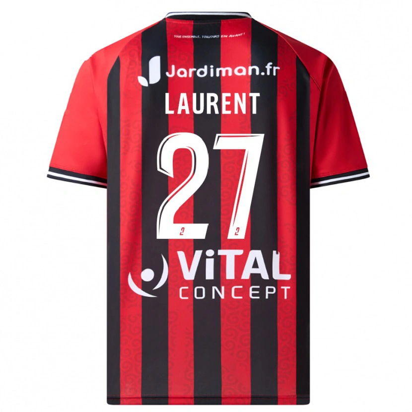 Danxen Barn Emelyne Laurent #27 Röd Svart Hemmatröja Matchtröjor 2025/26 Tröjor T-Tröja