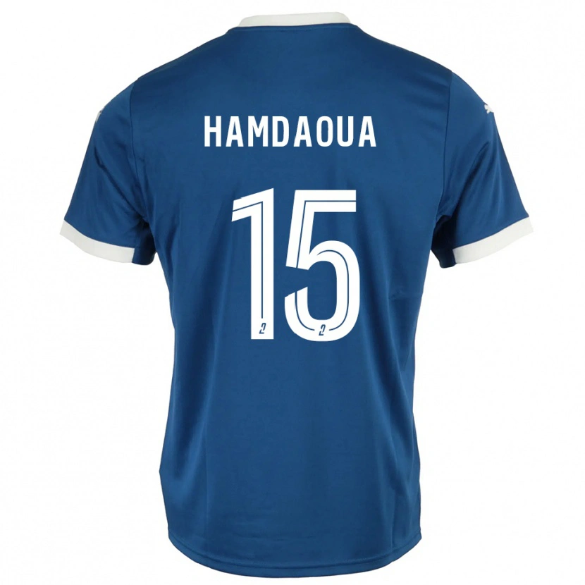 Danxen Barn Noham Hamdaoua #15 Blå Vit Hemmatröja Matchtröjor 2025/26 Tröjor T-Tröja