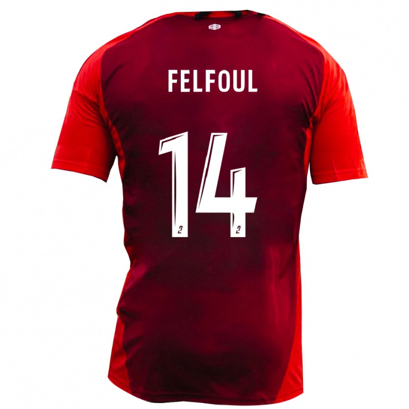 Danxen Barn Wassim Felfoul #14 Rött Bourgogne Hemmatröja Matchtröjor 2025/26 Tröjor T-Tröja