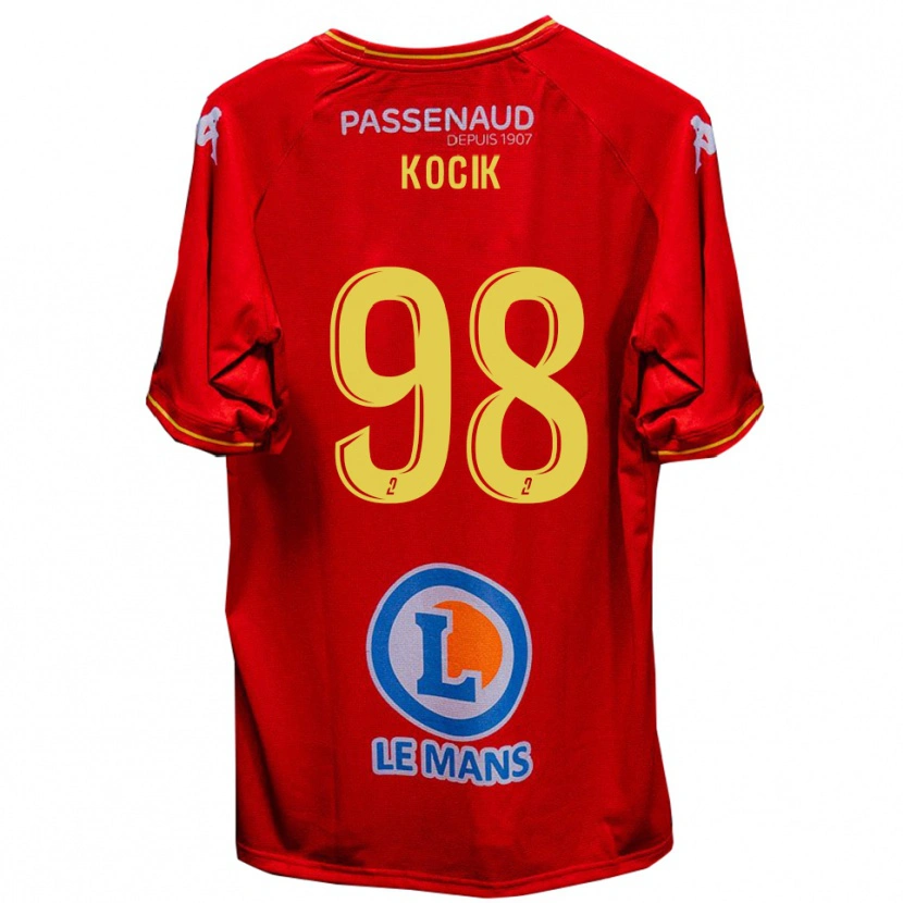 Danxen Barn Nicolas Kocik #98 Röd Gul Hemmatröja Matchtröjor 2025/26 Tröjor T-Tröja