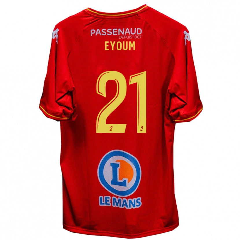 Danxen Barn Théo Eyoum #21 Röd Gul Hemmatröja Matchtröjor 2025/26 Tröjor T-Tröja