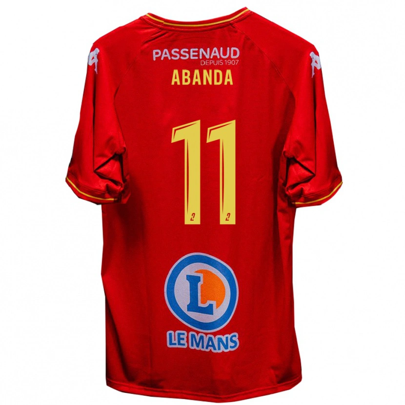 Danxen Barn Leroy Abanda #11 Röd Gul Hemmatröja Matchtröjor 2025/26 Tröjor T-Tröja
