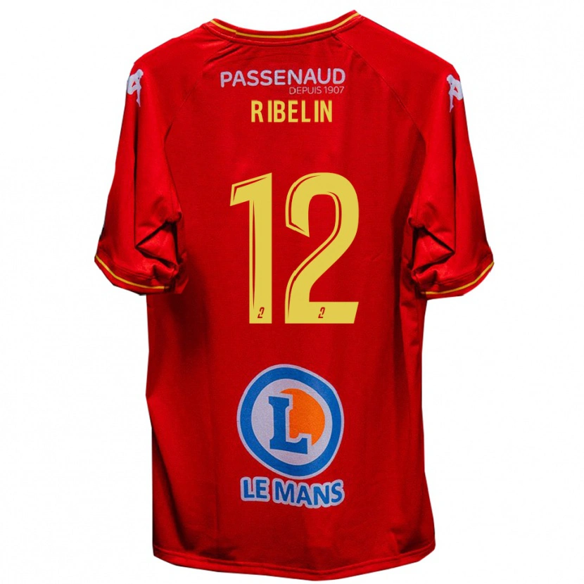 Danxen Barn Anthony Ribelin #12 Röd Gul Hemmatröja Matchtröjor 2025/26 Tröjor T-Tröja