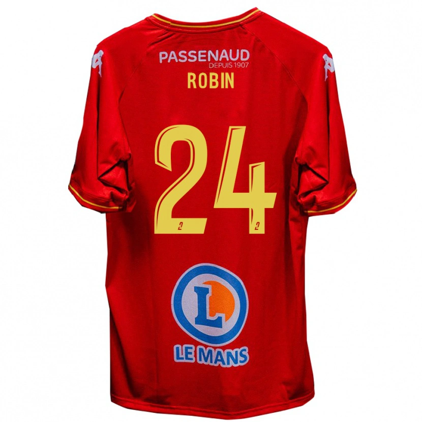 Danxen Barn Milan Robin #24 Röd Gul Hemmatröja Matchtröjor 2025/26 Tröjor T-Tröja