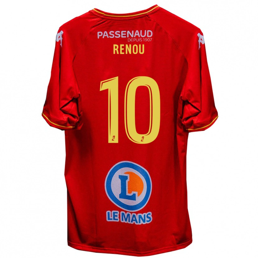 Danxen Barn Baptiste Renou #10 Röd Gul Hemmatröja Matchtröjor 2025/26 Tröjor T-Tröja