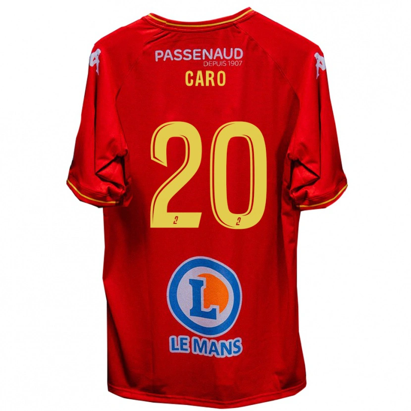 Danxen Barn Titouan Caro #20 Röd Gul Hemmatröja Matchtröjor 2025/26 Tröjor T-Tröja