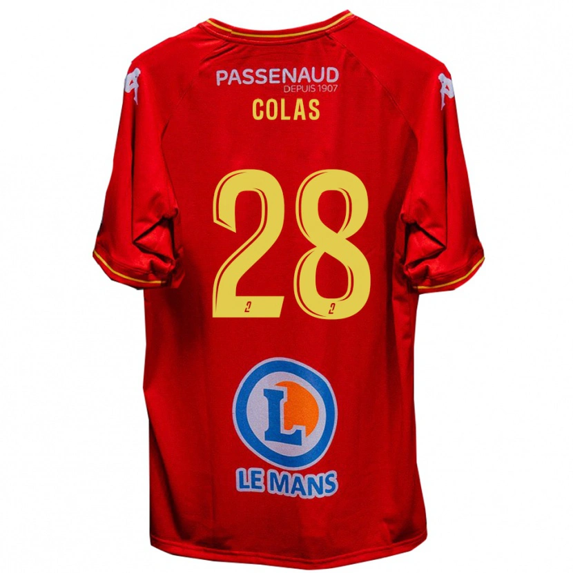 Danxen Barn Erwan Colas #28 Röd Gul Hemmatröja Matchtröjor 2025/26 Tröjor T-Tröja
