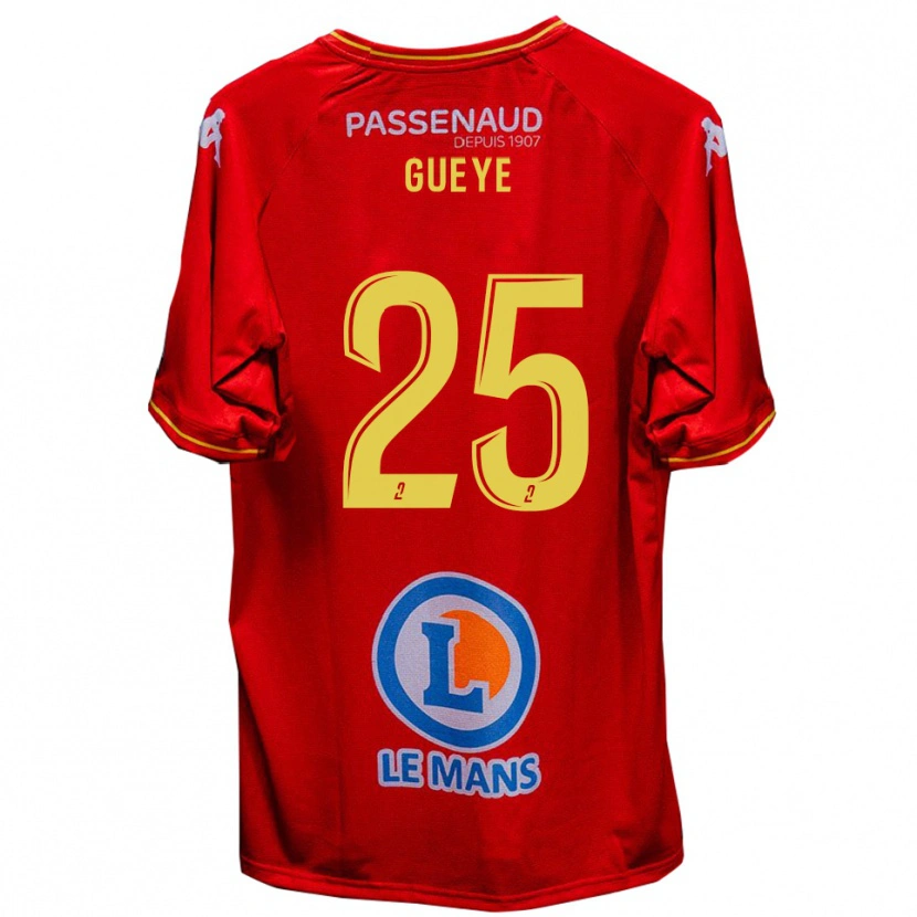 Danxen Barn Dame Gueye #25 Röd Gul Hemmatröja Matchtröjor 2025/26 Tröjor T-Tröja