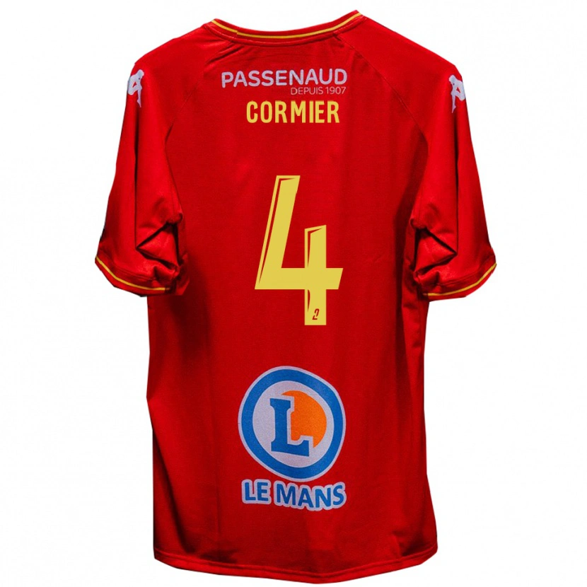 Danxen Barn Leny Cormier #4 Röd Gul Hemmatröja Matchtröjor 2025/26 Tröjor T-Tröja