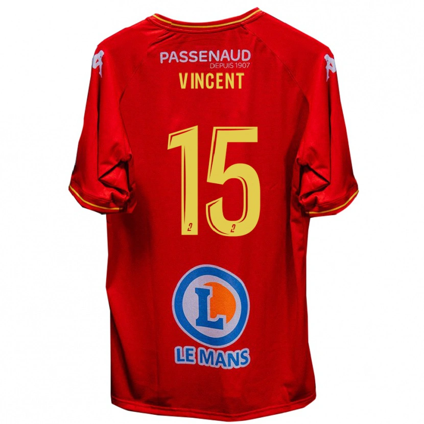 Danxen Barn Noah Vincent #15 Röd Gul Hemmatröja Matchtröjor 2025/26 Tröjor T-Tröja