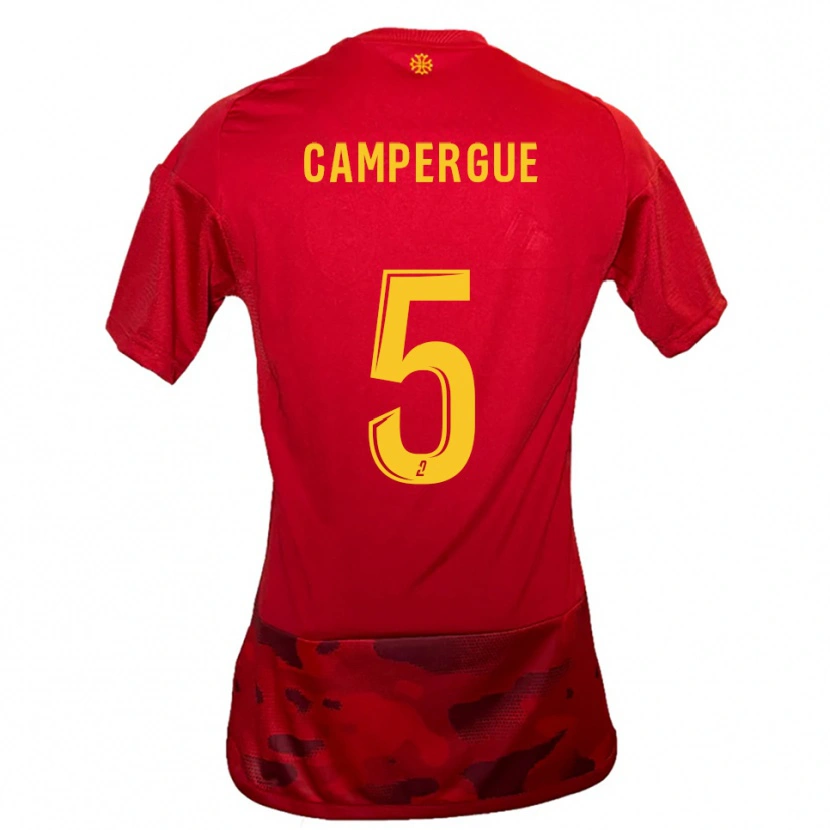 Danxen Barn Raphaël Campergue #5 Röd Gul Hemmatröja Matchtröjor 2025/26 Tröjor T-Tröja
