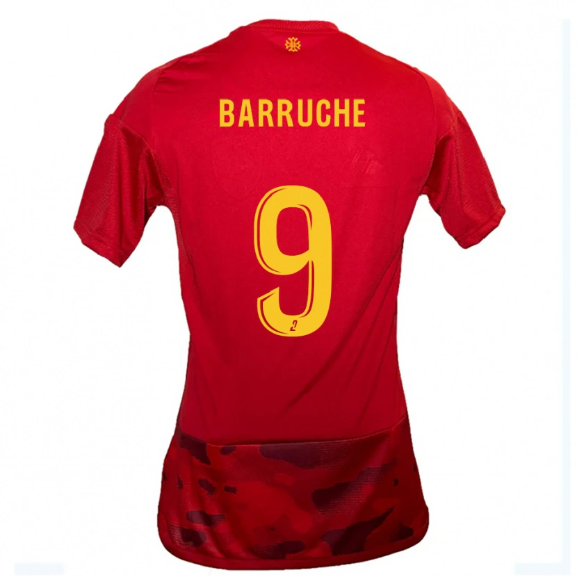 Danxen Barn Théo Barruche #9 Röd Gul Hemmatröja Matchtröjor 2025/26 Tröjor T-Tröja