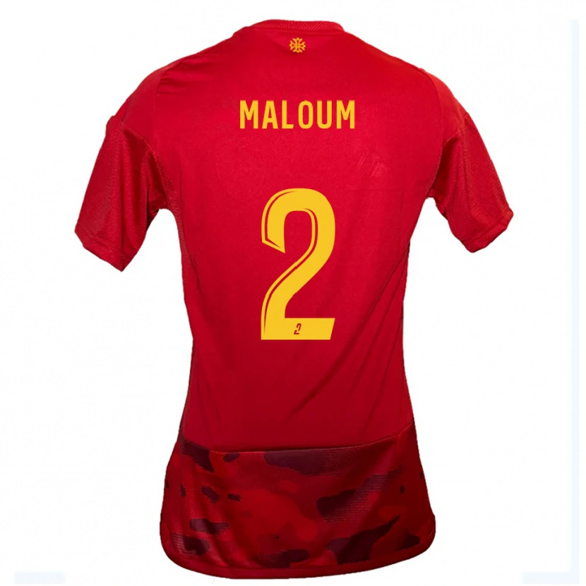 Danxen Barn Bilal Maloum #2 Röd Gul Hemmatröja Matchtröjor 2025/26 Tröjor T-Tröja