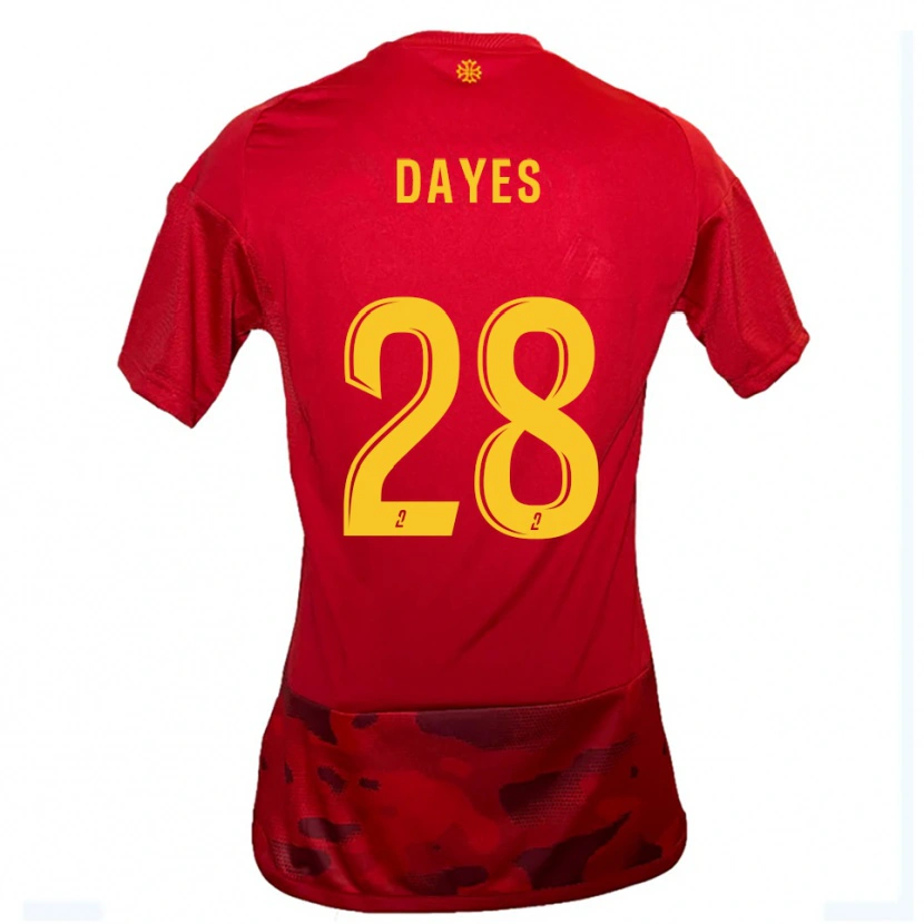 Danxen Barn Mikayla Dayes #28 Röd Gul Hemmatröja Matchtröjor 2025/26 Tröjor T-Tröja