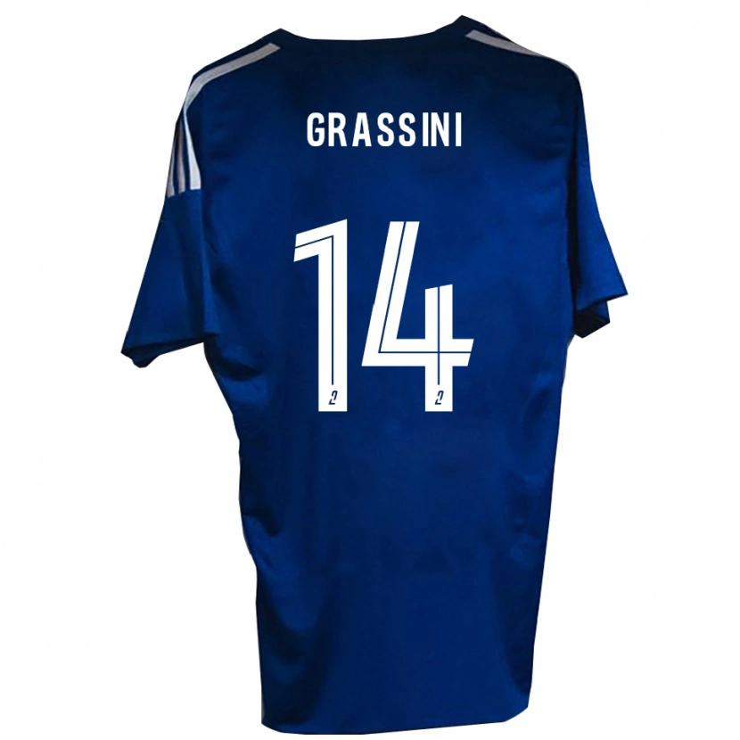 Danxen Barn Romeo Grassini #14 Blå Vit Hemmatröja Matchtröjor 2025/26 Tröjor T-Tröja