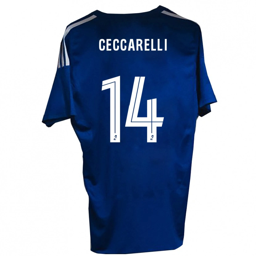 Danxen Barn Grégory Ceccarelli #14 Blå Vit Hemmatröja Matchtröjor 2025/26 Tröjor T-Tröja