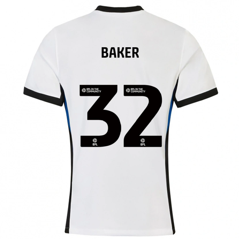 Danxen Barn Ava Baker #32 Vit Blå Bortatröja Matchtröjor 2025/26 Tröjor T-Tröja