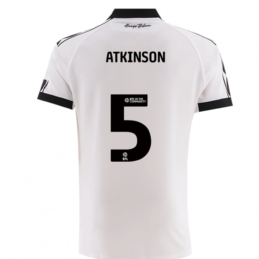 Danxen Barn Rob Atkinson #5 Vitt Svart Bortatröja Matchtröjor 2025/26 Tröjor T-Tröja