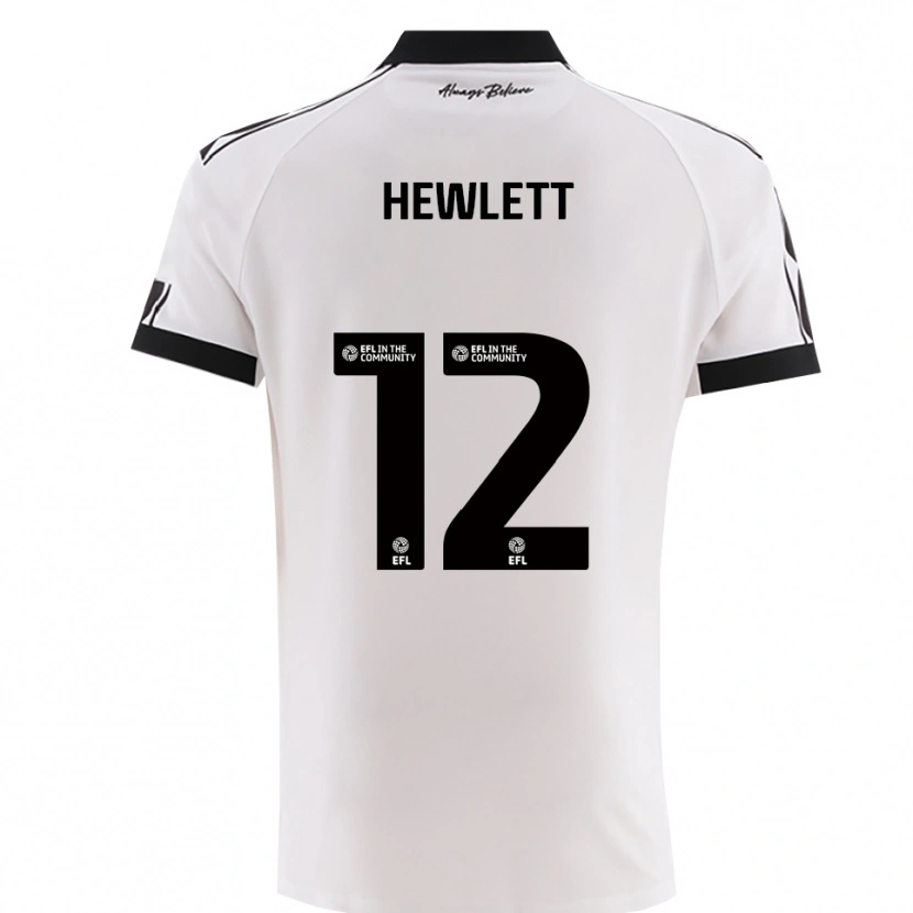 Danxen Barn Callum Hewlett #12 Vitt Svart Bortatröja Matchtröjor 2025/26 Tröjor T-Tröja
