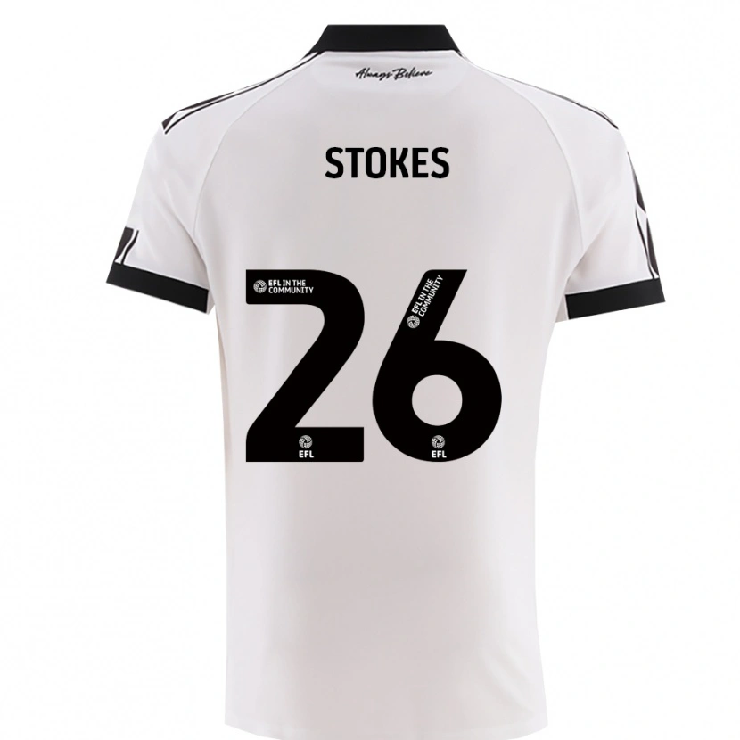 Danxen Barn Josh Stokes #26 Vitt Svart Bortatröja Matchtröjor 2025/26 Tröjor T-Tröja