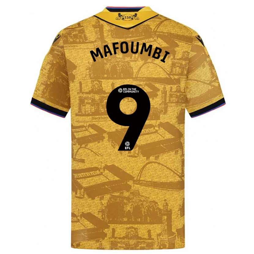 Danxen Barn Exaucé Mafoumbi #9 Guld Svart Bortatröja Matchtröjor 2025/26 Tröjor T-Tröja