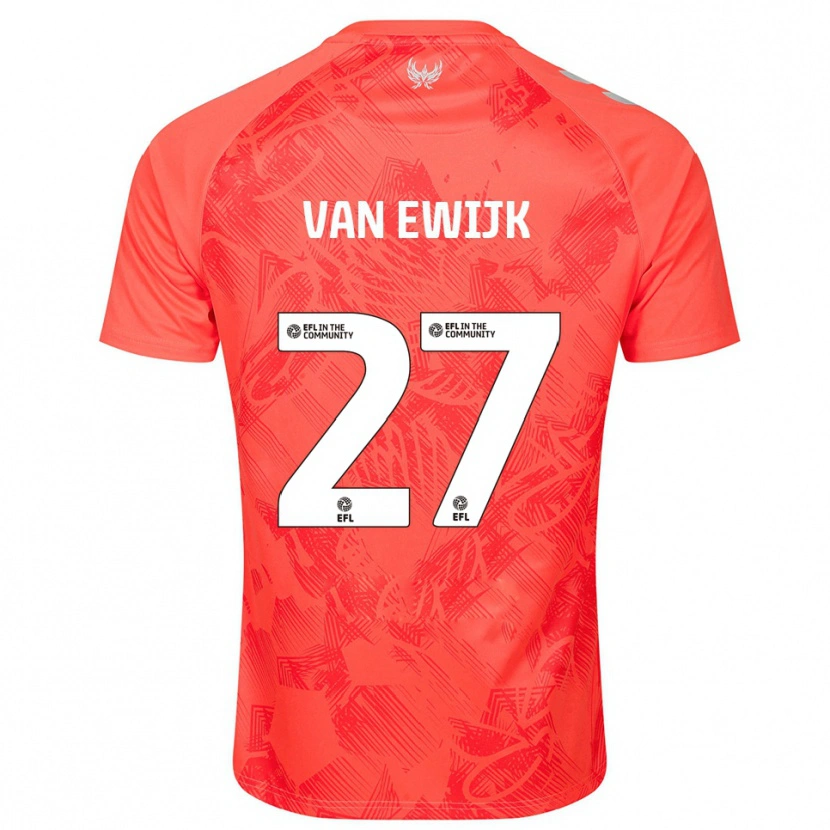 Danxen Barn Milan Van Ewijk #27 Orange Vit Bortatröja Matchtröjor 2025/26 Tröjor T-Tröja