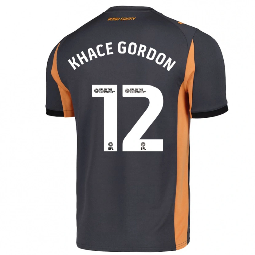 Danxen Barn Khace Gordon #12 Grå Orange Svart Bortatröja Matchtröjor 2025/26 Tröjor T-Tröja