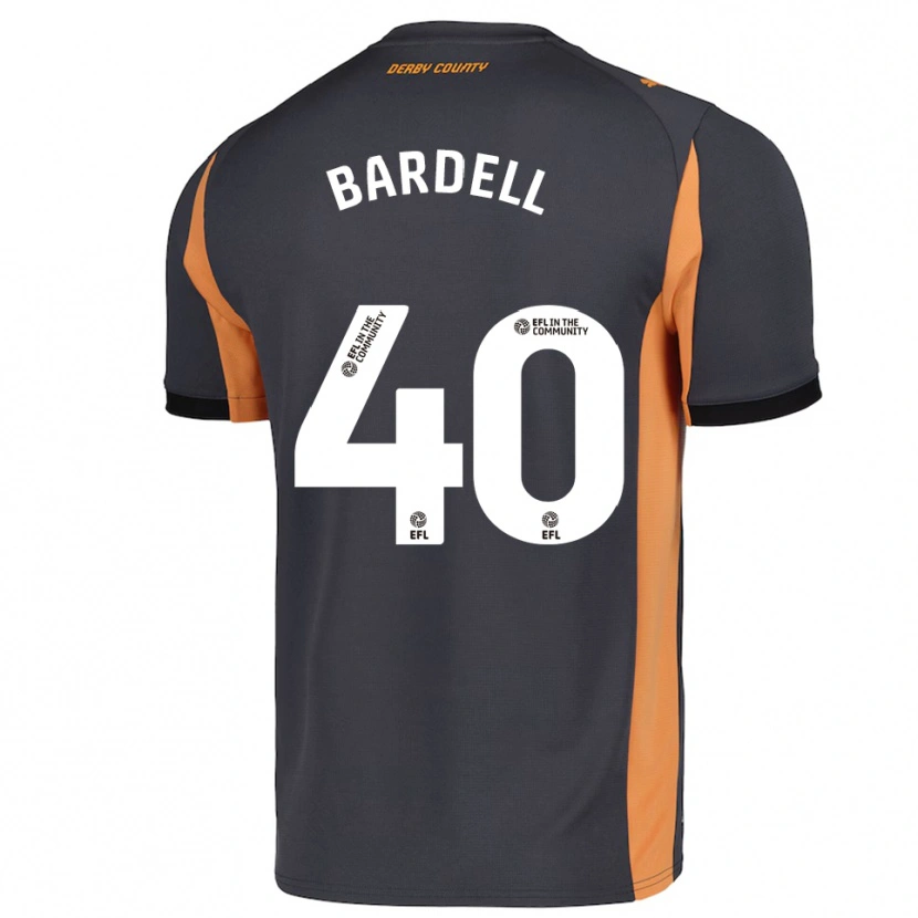 Danxen Barn Max Bardell #40 Grå Orange Svart Bortatröja Matchtröjor 2025/26 Tröjor T-Tröja