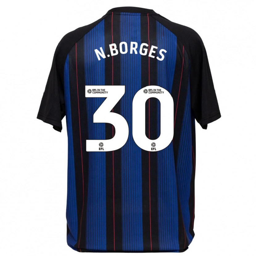 Danxen Barn Neto Borges #30 Blå Svart Bortatröja Matchtröjor 2025/26 Tröjor T-Tröja