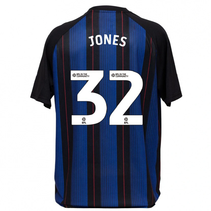 Danxen Barn Jamie Jones #32 Blå Svart Bortatröja Matchtröjor 2025/26 Tröjor T-Tröja
