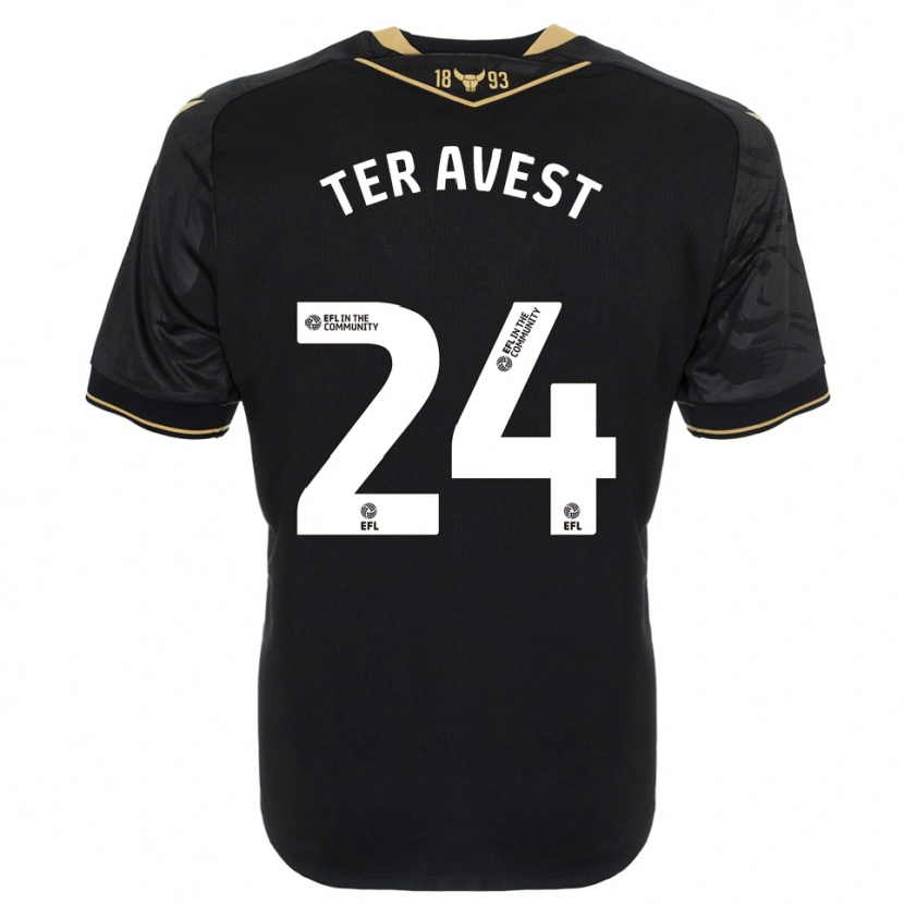 Danxen Barn Hidde Ter Avest #24 Svart Guld Bortatröja Matchtröjor 2025/26 Tröjor T-Tröja