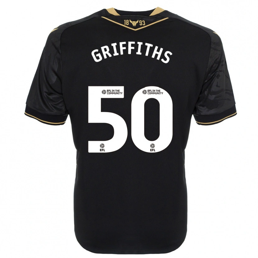 Danxen Barn Louis Griffiths #50 Svart Guld Bortatröja Matchtröjor 2025/26 Tröjor T-Tröja