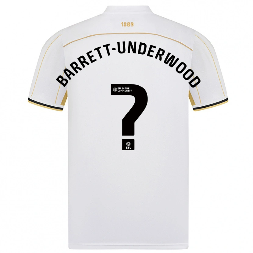 Danxen Barn Keehan Barret-Underwood #0 Vit Guld Bortatröja Matchtröjor 2025/26 Tröjor T-Tröja