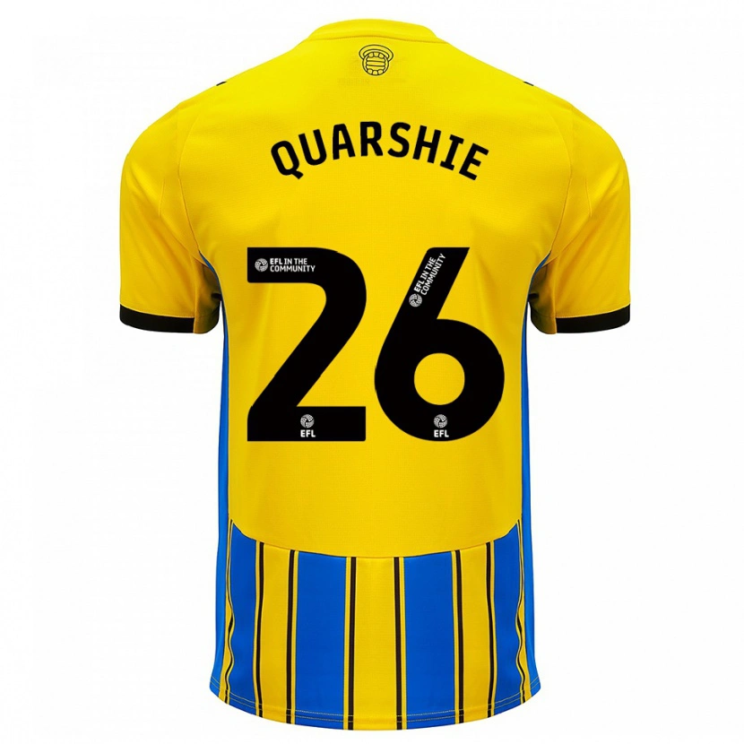Danxen Barn Joshua Quarshie #26 Blå Gul Bortatröja Matchtröjor 2025/26 Tröjor T-Tröja