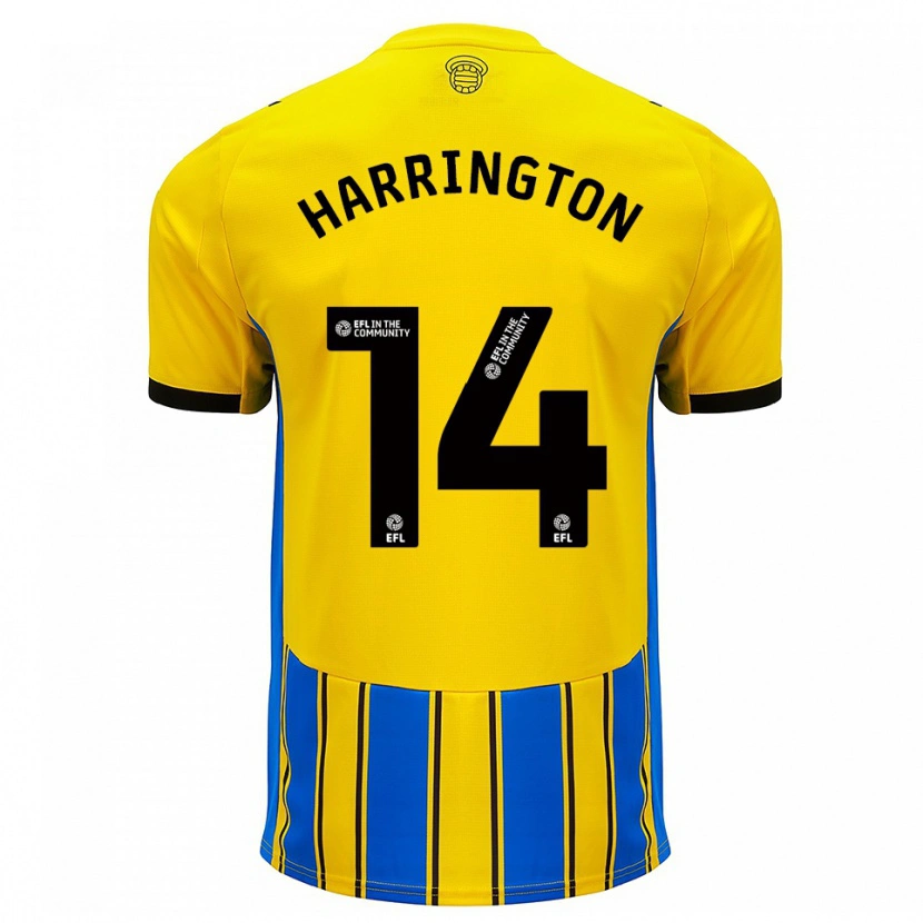 Danxen Barn Harry Harrington #14 Blå Gul Bortatröja Matchtröjor 2025/26 Tröjor T-Tröja
