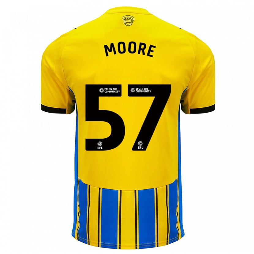 Danxen Barn Jayden Moore #57 Blå Gul Bortatröja Matchtröjor 2025/26 Tröjor T-Tröja