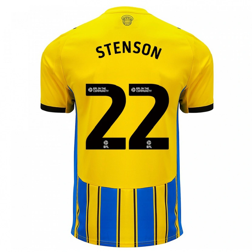 Danxen Barn Fran Stenson #22 Blå Gul Bortatröja Matchtröjor 2025/26 Tröjor T-Tröja