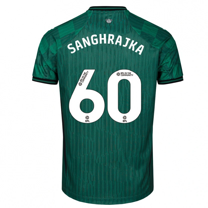 Danxen Barn Amar Sanghrajka #60 Grön Svart Bortatröja Matchtröjor 2025/26 Tröjor T-Tröja
