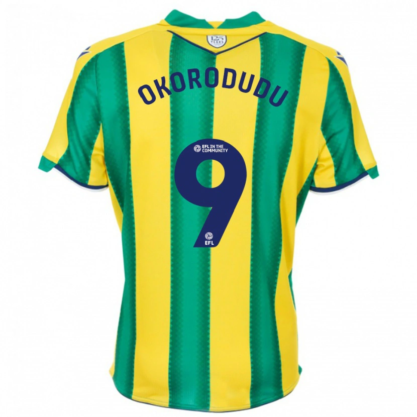 Danxen Barn Adam Okorodudu #9 Gul Grön Bortatröja Matchtröjor 2025/26 Tröjor T-Tröja