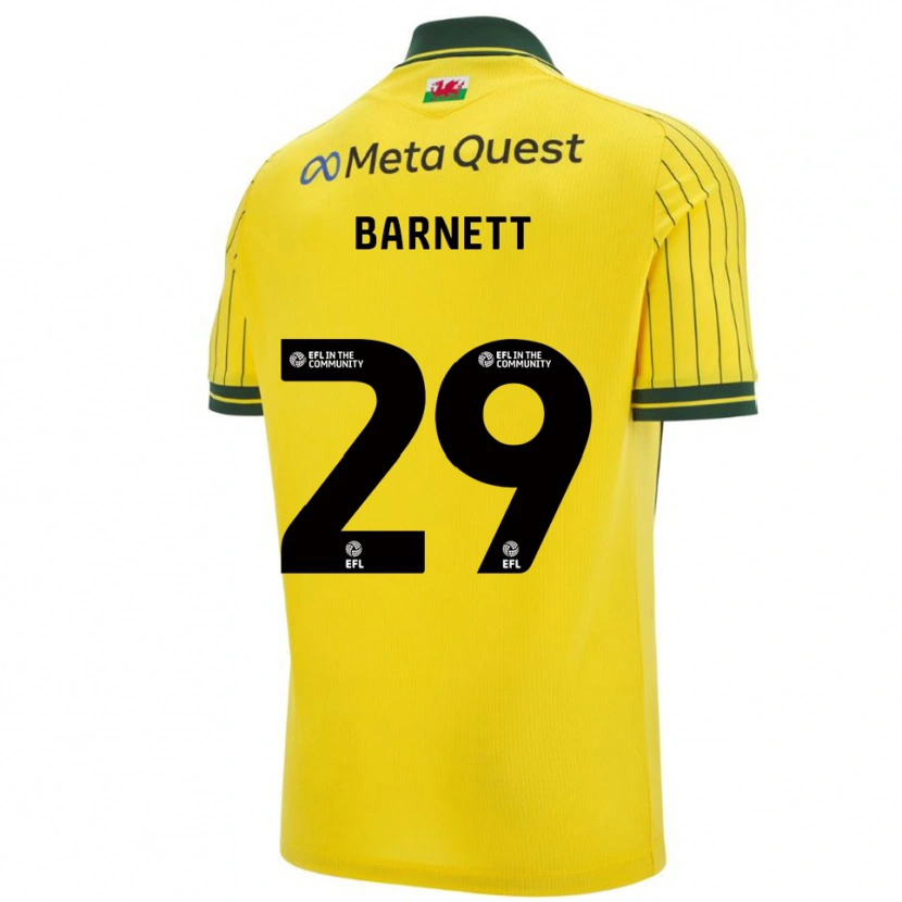 Danxen Barn Ryan Barnett #29 Gul Grön Bortatröja Matchtröjor 2025/26 Tröjor T-Tröja
