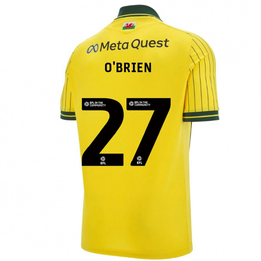 Danxen Barn Lewis O'brien #27 Gul Grön Bortatröja Matchtröjor 2025/26 Tröjor T-Tröja